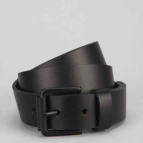 Matte Black Leather Belt- Black