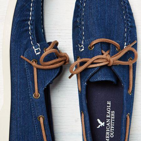 AEO Men's Denim Boat Shoe (Blue)
