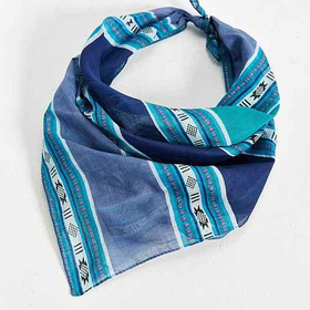 Baja Stripe Printed Bandana- Teal One