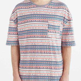 Koto Oversized Jacquard Stripe Tee- Cream