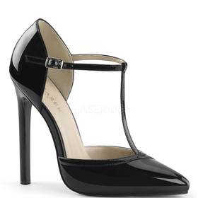 Black Patent T-Strap d'Orsay Sexy Heels