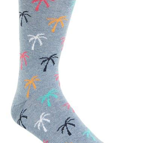 Men's Topman Palm Tree Pattern Socks - Grey