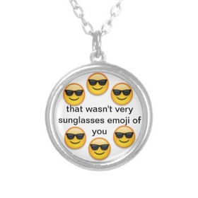 sunglasses emoji personalized necklace