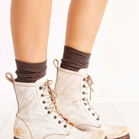 Ecote Ranger Leather Lace-Up Boot- White