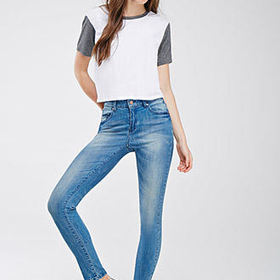 Faded Mid-Rise Skinny Jeans