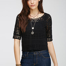 Sheer Crocheted Boxy Top