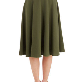 ModCloth Vintage Inspired Long Full Bugle Joy Skirt in Olive