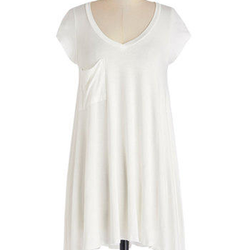 ModCloth Long Short Sleeves A Crush on Casual Tunic in White