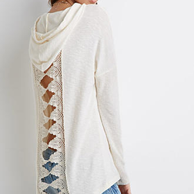 Crochet-Paneled Hoodie