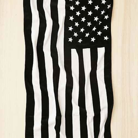 American Flag Black + White Beach Towel- Black & White One