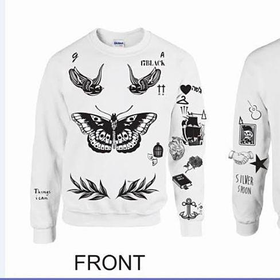 Harry Styles Tattoo Crewneck Sweatshirt One Direction  Price  Drop & Discount Codes Alerts | Booly
