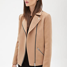 FOREVER 21 Boxy Woven Moto Jacket