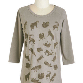 ModCloth Critters Mid-length 3 Friends Fur Life Top