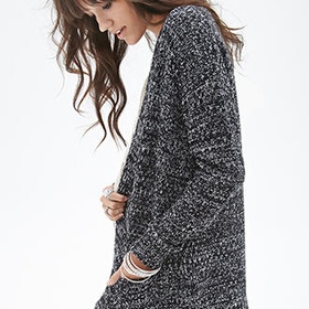 Textured Open-Front Cardigan