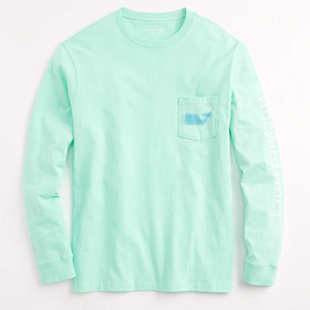 Long-Sleeve Whale Fish Pocket T-Shirt