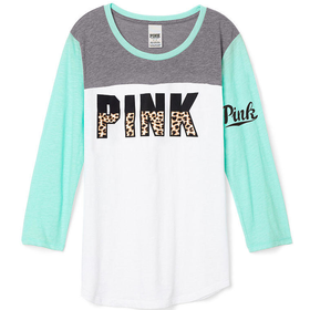 Colorblock Football Tee - PINK - Victoria's Secret