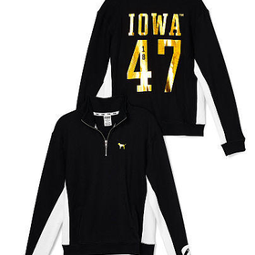 University Of Iowa Boyfriend Half-Zip - PINK - Victoria's Secret