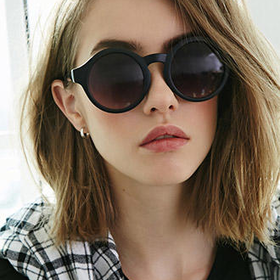 Round Metal-Trimmed Sunglasses