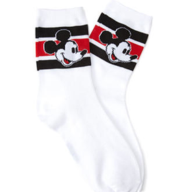 Mickey Mouse Striped Crew Socks