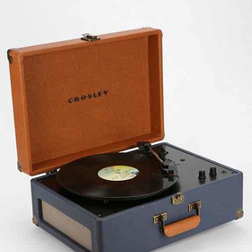 Crosley X UO AV Room Portable USB Vinyl Record Player- Blue Multi One