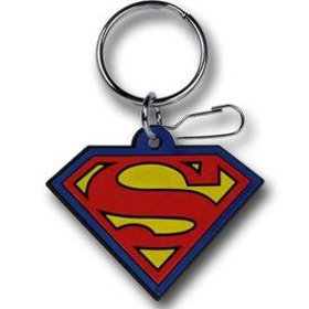 Superman Color Symbol Rubber Keychain