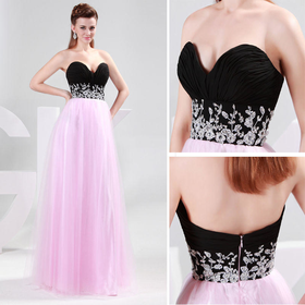 FREE SHIP Sequins Beaded Corset Evening Formal Ball gown Party Prom Dresses Long