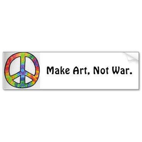 Make Art, Not War.-peace sign Bumper Stickers from Zazzle.com
