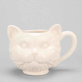 Plum & Bow Cat Face Mug- White One