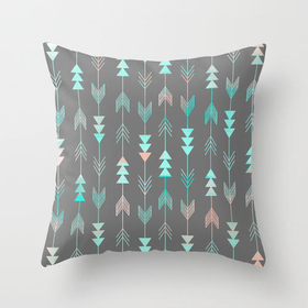 Aztec Arrows Throw Pillow by Sunkissed Laughter
