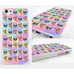 Tie Dye, alien, pizza, Emoji, iPhone 4,4s, 5C, 5S,5, glossy cover Case, pastel