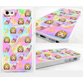 Tie Dye,princess,stars,nails, Emoji, iPhone 4,4s, 5C, 5S,5, glossy cover Case