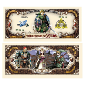 Legend of Zelda Million Dollar Bill in Collector Grade Currency Holder