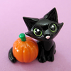 RESERVED for mehlnon - Black Cat with Pumpkin