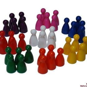 Big Cherry 40x Halma Pawns, Plastic Playing Pieces - Mixed