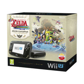 Nintendo Wii U Console and Zelda Windwaker Game.