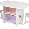 Kidkraft Heart Table and Chair Set with Pastel Bins