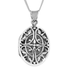 Ornami Ladies' Silver Filigree Oval Locket with 18-inch Curb Chain