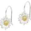 Dower & Hall Bloom - Sterling Silver & Yellow Gold Plated Daisy Drop Earrings