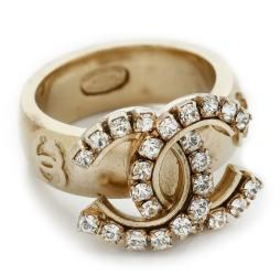 Vintage Chanel Rhinestone CC Ring