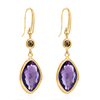 Missoma Gold Plated 'Athena' Small Drop Earrings with Amethyst