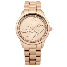 Lipsy Women's Quartz Watch with Rose Gold Plated Dial Analogue Display and Rose Gold Plated Bra