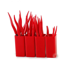 Vialli Design TULLIO 24 Piece Cutlery Set, Red