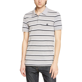 United Colors of Benetton Men's Striped Short Sleeve Polo Shirt