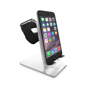 Orzly® - DuoStand Charge Station for Apple Watch & iPhone - Aluminium Desk Stand Cradle in 