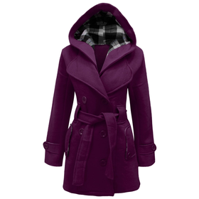 Candy Floss Ladies Hooded Belted Coat