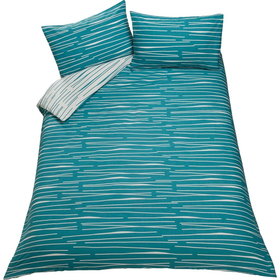 Dashes Blue and White Bedding Set - Double.