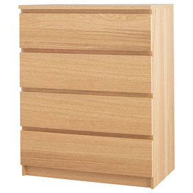 MALM Chest of 4 drawers - oak veneer - IKEA