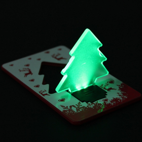 Green Portable LED Christmas Tree Folding Pocket Card Night Light
