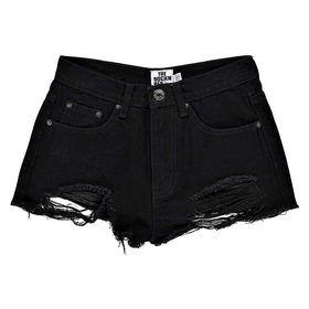 Carla Extreme Rip Black Denim Hotpants