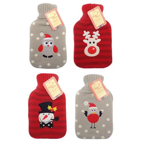 Novelty Knitted Christmas Design Hot Water Bottles